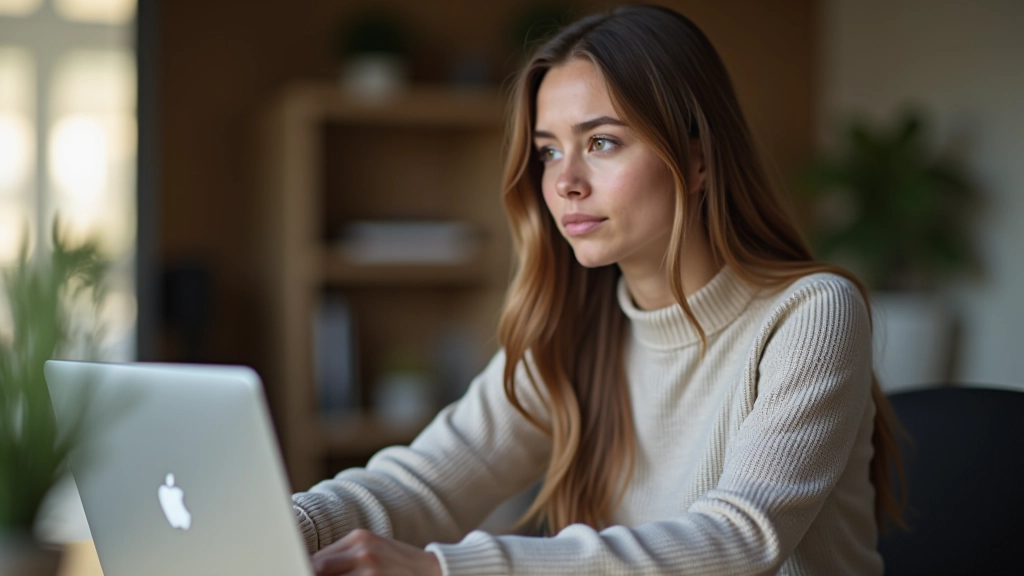 Persoon werkt aan laptop met aantekeningen en plan zichtbaar op bureau, gefocuste expressie
